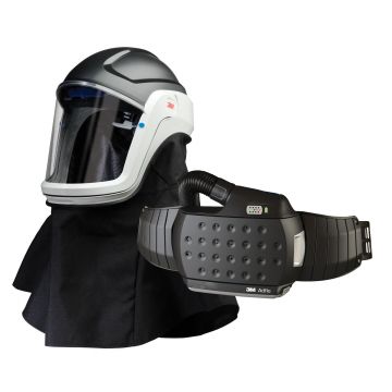 3M™ M-Series Flip-Up Face Shield & Safety Helmet M-407 with Adflo PAPR Respirator